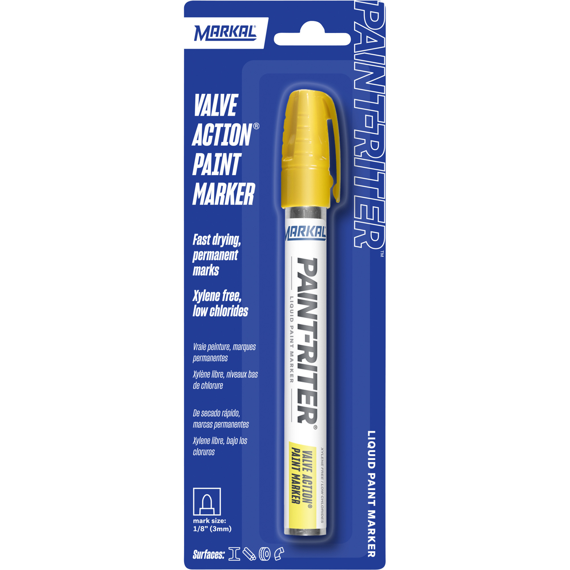 Markal Paint-Riter Valve-Action Yellow Liquid Paint Marker, Model# 96862